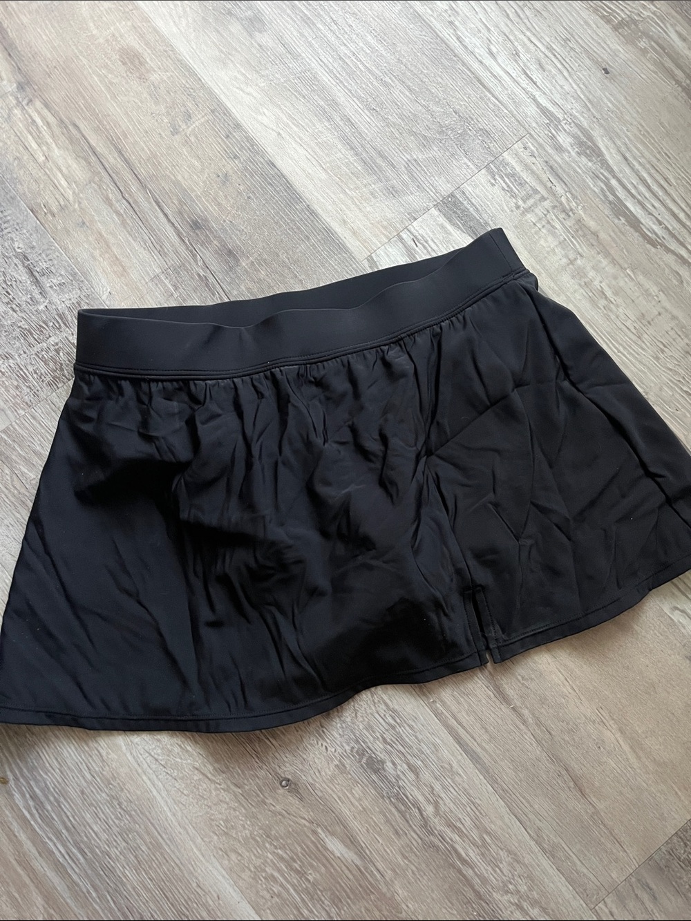 Aqua Green Black Swim Skirt with Built-In Brief